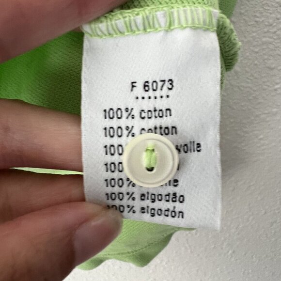 Lacoste Mens FR 5 US Large Lime Green Big Crocodile Short Sleeve Polo Shirt - Picture 7 of 8